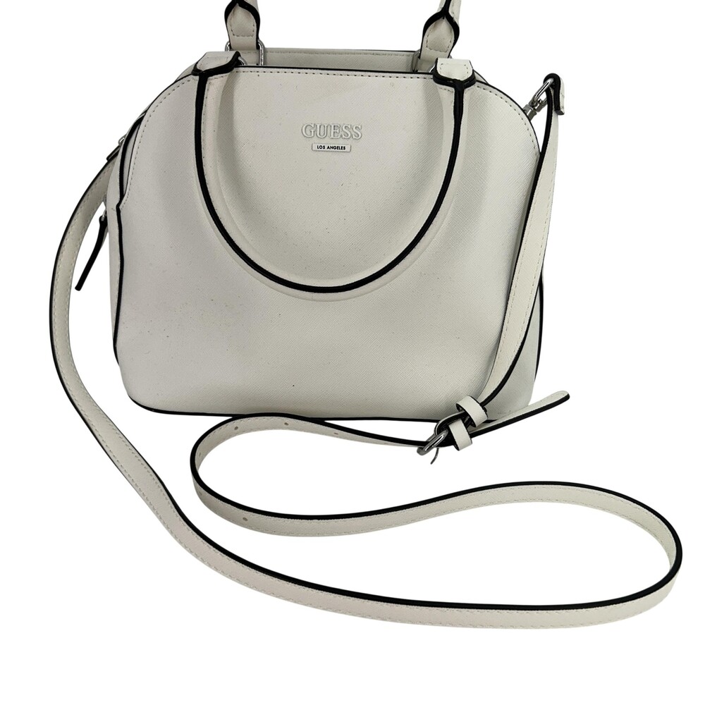 Guess Satchel Bag Womens Medium Kamri Mini Dome PVC Top Handle Crossbody Purse
